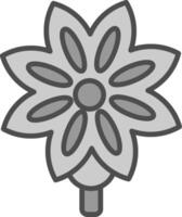 Anise Line Filled Greyscale Icon Design vector