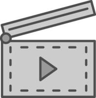 Clapperboard Line Filled Greyscale Icon Design vector