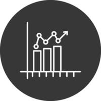 Bar Chart Line Inverted Icon Design vector