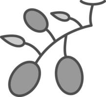 Olives Line Filled Greyscale Icon Design vector