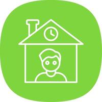 Home Owner Line Curve Icon Design vector