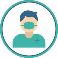 Surgeon Flat Circle Icon vector