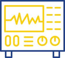 osciloscopio línea dos color icono diseño vector