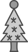 Christmas Tree Line Filled Greyscale Icon Design vector