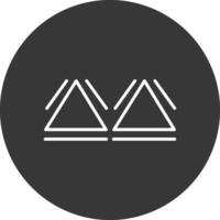 Triangles Line Inverted Icon Design vector