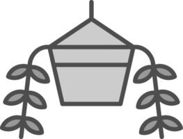 Golden Pothos Line Filled Greyscale Icon Design vector