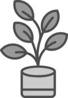 Ficus Line Filled Greyscale Icon Design vector