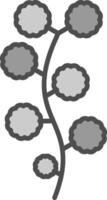 Wattle Line Filled Greyscale Icon Design vector