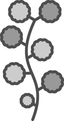Wattle Line Filled Greyscale Icon Design