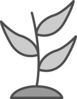 planta línea lleno escala de grises icono diseño vector