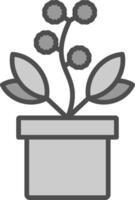 Wattle Line Filled Greyscale Icon Design vector