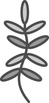 Fern Line Filled Greyscale Icon Design