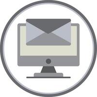 Mail Flat Circle Icon vector