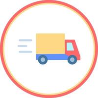 Express Delivery Flat Circle Icon vector