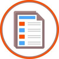 Documents Flat Circle Icon vector