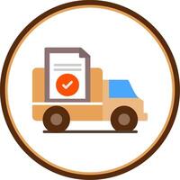 Proof Of Delivery Flat Circle Icon vector