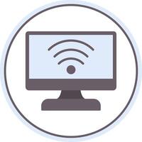 Internet Connection Flat Circle Icon vector