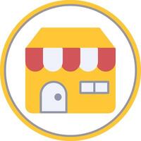 Market Place Flat Circle Icon vector