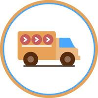 Express Delivery Flat Circle Icon vector
