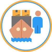 Ship Brokers Flat Circle Icon vector