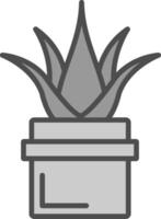 Aloe Vera Line Filled Greyscale Icon Design vector