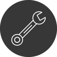 llave línea invertido icono diseño vector