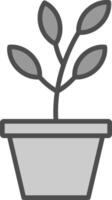 Succulent Line Filled Greyscale Icon Design vector