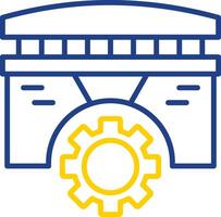 Bridge Line Two Colour Icon Design vector