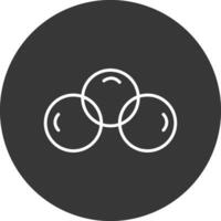 Overlapping Circles Line Inverted Icon Design vector