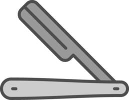 Straight Razor Line Filled Greyscale Icon Design vector