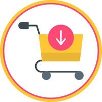 Add To Cart Flat Circle Icon vector