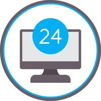 24 Hour Flat Circle Icon vector