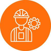 Consrtruction Worker Multi Color Circle Icon vector