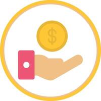 Cash Offer Flat Circle Icon vector