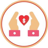 Chrity Donation Flat Circle Icon vector