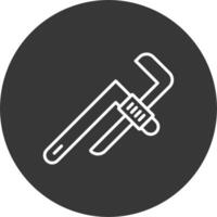 Pipe Wrench Line Inverted Icon Design vector