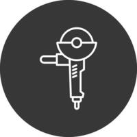 Angle Grinder Line Inverted Icon Design vector