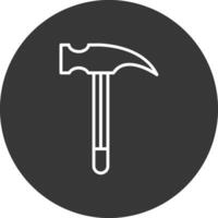 Hammer Line Inverted Icon Design vector