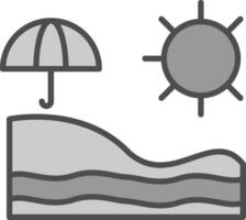 Beach Line Filled Greyscale Icon Design vector