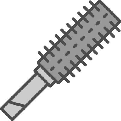 Hairbrush Line Filled Greyscale Icon Design
