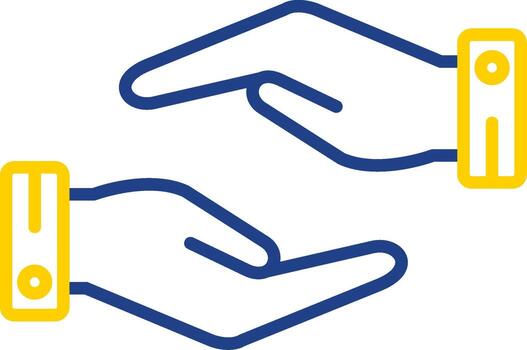 Support Hands Gesture Line Two Colour Icon Design vector