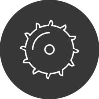 Saw Blade Line Inverted Icon Design vector