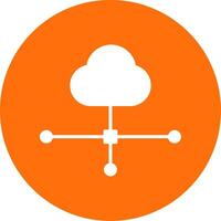 Cloud Connection Multi Color Circle Icon vector