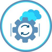 Backup And Recovery Flat Circle Icon vector