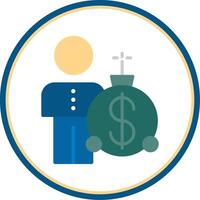 Debt Problems Flat Circle Icon vector