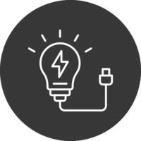 Lightbulb Line Inverted Icon Design vector