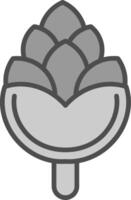 Pine Cone Line Filled Greyscale Icon Design vector