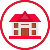 Mansion Flat Circle Icon vector