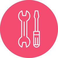 Wrench and Screw Driver Multi Color Circle Icon vector