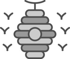 Bee Hive Line Filled Greyscale Icon Design vector